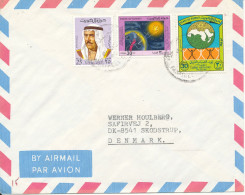 Kuwait Air Mail Cover Sent To Denmark 1985 Topic Stamps - Koeweit