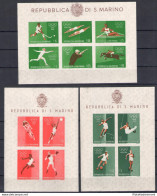 1960 San Marino, BF N. 19/21 - 3 Foglietti Olimpiadi - MNH** - Blocchi & Foglietti