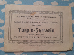 DEPLIANT  PUBLICITE FABRIQUE DE MEUBLES TURPIN SARRAZIN CHAPELLE D'ARMENTIERES - Publicités