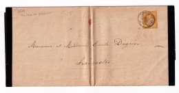 Lettre 1864 Napoléon III 10c Tournon Sur Rhone La Mastre Faire Part De Décès Madame Lambert Antoine Richard - 1862 Napoléon III.