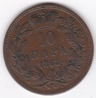 Serbie 10 Para 1868, Frappe Medaille,  Mihailo Obrenović III, En Bronze , KM# 3 , Superbe - Serbie