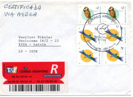 79658 - Argentinien - 1994 - 2@$1 Eule MiF A R-LpBf CORRIENTES -> RIGA (Lettland) - Briefe U. Dokumente