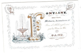 Belgique "Carte Porcelaine" Porseleinkaart,Fontaine, Médecin Accoucheur, Gand, Gent, Dim:99x64mm - Porcelana