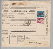 Schweiz Wappenmuster 1931-11-07 Zürich1 Paket-Begleitadresse Nach Magdeburg SBK#165+176 - Brieven En Documenten