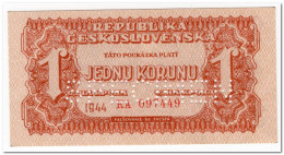 CZECHOSLOVAKIA,1 KORUNA,1944,SPECIMEN,P.45s,AU-UNC - Czechoslovakia