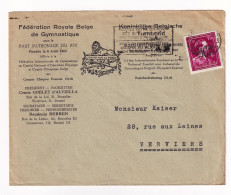 Lettre Belgique Fédération Royale Belge De Gymnastique Timbre Léopold III 1F50 Verviers - 1934-1935 Leopoldo III