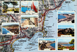 Cote D'Azur - Carte Géographique - Provence-Alpes-Côte D'Azur