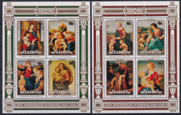 MiNr. 830 - 837 (Block 47-48) Zaire 1983, 26. Dez. Blockausgabe: Weihnachten - Gemälde Von Raffael - Postfrisch/**/MNH - Nuovi