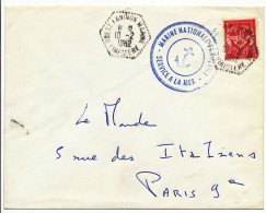 FINISTERE ENV 1962 BREST LANINON MARINE AGENCE POSTALE MARINE EN FM - Covers & Documents