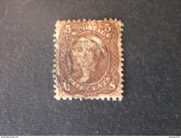 UNITED STATES ÉTATS-UNIS US USA 1861 JEFFERSON 5 C BROWN GRILL 17 POINT VARIETA PERFORATED 11 1/2 X 12 - Used Stamps