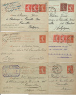 FRANCE ANNEE 1906 ENTIER TYPE SEMEUSE FOND PLEIN N° 138 LOT DE 10 CP1 OBLIT.TB COTE 30,00 - Letter Cards