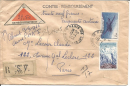France ANNEE 1966 LETTRE REC CONTRE REMBOURSEMENT TP N° 1454,PA 38 TB - 1961-....