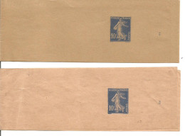 FRANCE ANNEE1907/1939 LOT DE 2 ENTIERS TYPE SEMEUSE CAMEE N° 279 BJ1 DATE 838,930 NEUFS** TB COTE 14,00 € - Striscie Per Giornali