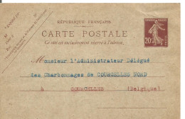 FRANCE ANNEE 1907/1939  ENTIER TYPE SEMEUSE CAMEE N° 139 CP1 DATE 016, REPIQUE ADRESSE NON OBLITERE TB  - Standaardpostkaarten En TSC (Voor 1995)