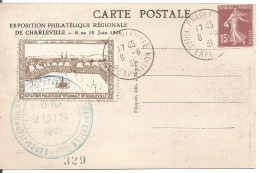 FRANCE ANNEE1907/1939 ENTIER TYPE SEMEUSE CAMEE N° 189 COMEMO. EXPOSITION - Cartes Postales Repiquages (avant 1995)