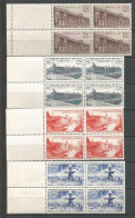 FRANCE ANNEE 1947 N°780 à 783 EN BLOCS DE 4 EX BORD DE FEUILLE NEUFS** MNH TB  - Ongebruikt