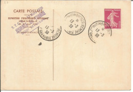 FRANCE ANNEE1907/1939 ENTIER TYPE SEMEUSE CAMEE N° 139 CP1  REPIQUE  TB  - Overprinter Postcards (before 1995)