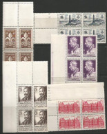 FRANCE ANNEE 1947/1948 N°786,787,793,794,803,818,819 BLOCS DE 4EX BORDS DE FEUILLES NEUFS** MNH TB  - Unused Stamps