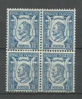 FRANCE ANNEE 1924 N° 209 BLOC DE 4 EX NEUF**/*MNH/MH CHARNIERE SUR 2 TP TB COTE 11,60 € - Neufs