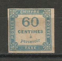 FRANCE ANNEE 1878 TAXE N°9 NEUF* MH TB COTE 110,00 € - 1859-1959 Postfris