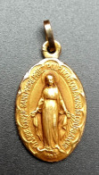 Pendentif Médaille Religieuse Début XXe Plaqué Or "Notre-Dame De La Médaille Miraculeuse" Religious Medal - Godsdienst & Esoterisme