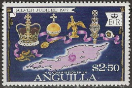 ANGUILLA 1977 Silver Jubilee - $2.50 - Coronation Regalia And Map Of Anguilla MNH - Anguilla (1968-...)