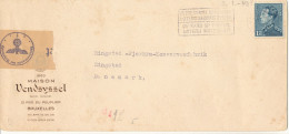 Belgium Nazi Censored Cover Sent To Denmark 3-1-1943 Single Franked - Covers & Documents