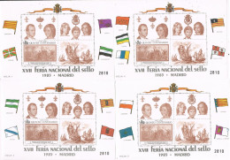 55311. Lote 4 Hojitas Viñetas Feria Nacional Sello MADRID 1985. Quinto Centenario- Ocasion - Varietà E Curiosità