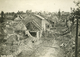 France Somme WWI Roye En Ruines Ancienne Photo 1918 - Guerre, Militaire