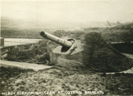 Belgique WWI Batterie Allemande Lourde Pres De Ostende Ancienne Photo 1918 - Guerre, Militaire