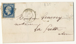 ISERE LST 1856 N°14 NUANCE FONCE PC T15 VIENNE - 1853-1860 Napoleon III