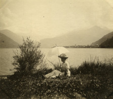 Autriche Lac Zell Am See? Dame Avec Une Ombrelle Ancienne Photo 1900 #5 - Places