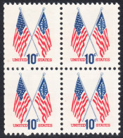 !a! USA Sc# 1509 MNH BLOCK - Crossed Flags - Neufs
