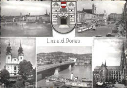 71922803 Linz Donau Dampfer Kirche Bahnhof  Linz - Andere & Zonder Classificatie