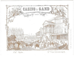 Belgique "Carte Porcelaine" Porseleinkaart, Casino, 1865  , Gand, Gent, Dim:154x115mm - Porseleinkaarten