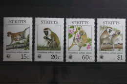 St. Kitts 184-187 Postfrisch Meerkatzen #TS862 - St.Kitts Und Nevis ( 1983-...)