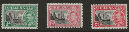 St Helena, 1949, SG 149 - 151, Complete Set, Mint Hinged - Saint Helena Island