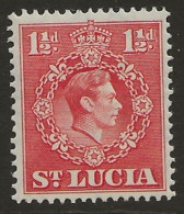 St Lucia, 1938, SG 130, Mint Hinged, Perf 14.5x14 - Ste Lucie (...-1978)