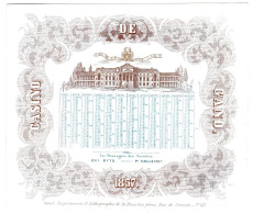 Belgique "Carte Porcelaine" Porseleinkaart, Casino, Calendrier 1857  , Gand, Gent, Dim:162x144mm - Porcelana