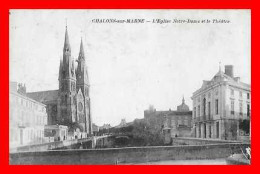 4 CPA (51) CHÂLONS-sur-MARNE. Eglise Notre-Dame / Le Jardin / Le Quartier Forgeot / Eglise St-Jean. *9099 - Châlons-sur-Marne