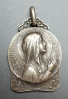 Très Beau Pendentif Médaille Religieuse Début XXe "Notre-Dame De Lourdes" Grav. Jean-Baptiste Talabot - Religious Medal - Godsdienst & Esoterisme