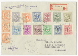 Belgien, Freimarken, Heraldischer Löwe, Eupen - Horb - Cartas & Documentos