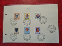 LETTRE / CARTE Luxembourg 1956 SERIE BLASONS FDC CARITAS - Autres & Non Classés