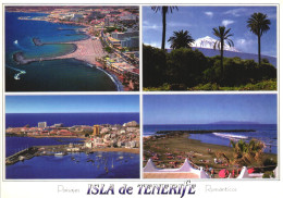 TENERIFE, ISLAND, MULTIPLE VIEWS, ARCHITECTURE, BOAT, PALM TREES, MOUNTAIN, PORT, SHIP, SPAIN, POSTCARD - Tenerife