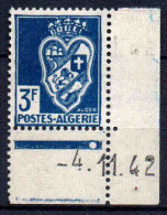 Algérie - 1942 - Armoiries  - N° 194 Coin Avec  Date Sans Point Après Le 3- Neuf** - MNH - Unused Stamps