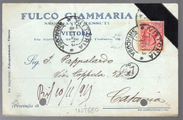 VITTORIA - RAGUSA - 1913 - CARTOLINA COMMERCIALE - FULCO GIAMMARIA - TESSUTI (INT680) - Shops