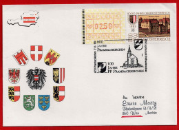 Brief Mit Stempel 100 Jahre FF Prambachkirchen  Vom 21.6.1992 - Storia Postale