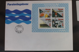 Norwegen Block 8 Mit 975-978 Gestempelt Als FDC #WI834 - Otros & Sin Clasificación