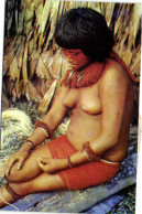 Colombia, LETICIA, Amazonas, Topless Indian Woman Weaving (1970) Postcard - Colombia
