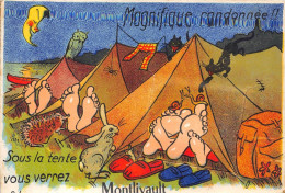 41-MONTLIVAULT- CARTE A SYSTEME DEPLIANTE- MAGNIFIQUE RANDONNEE SOUS LA TENTE VOUS VERREZ MONTLIVAULT - Sonstige & Ohne Zuordnung